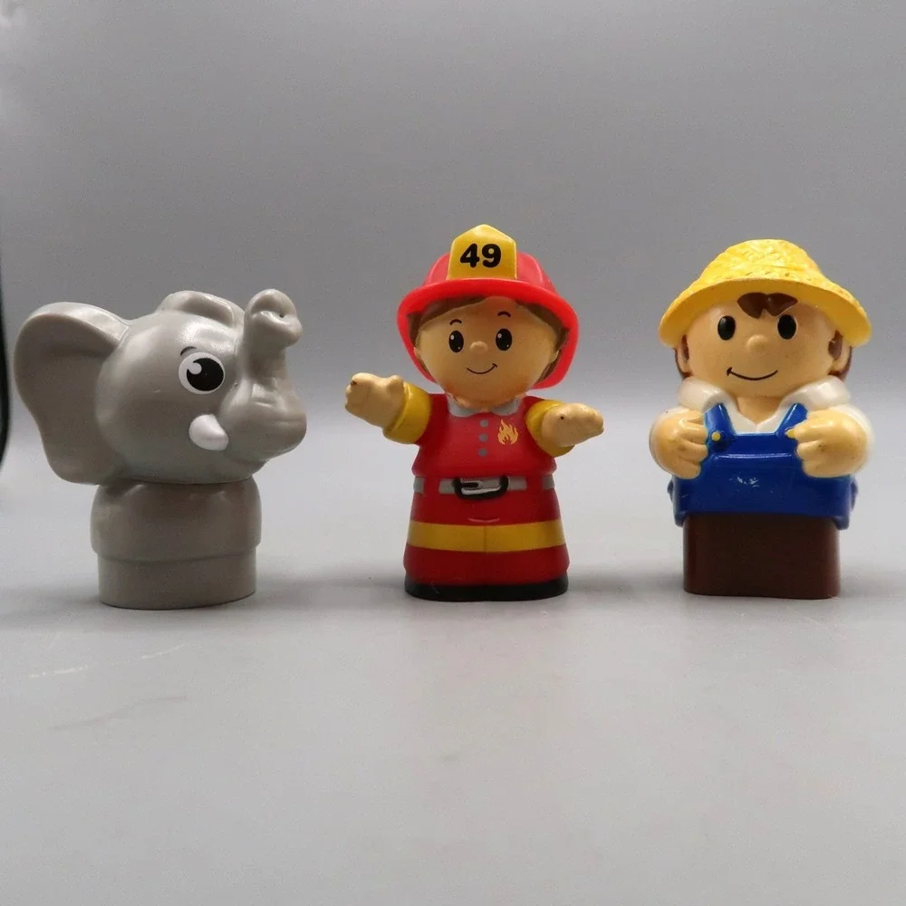 Mega Blok Chunky Figures Set Fireman Farmer Elephant People Preschool Toys lot 6